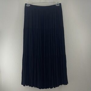 Vintage Maxi Skirt M Ghost Crepe Black Boho Goth Poetcore Western Twirl